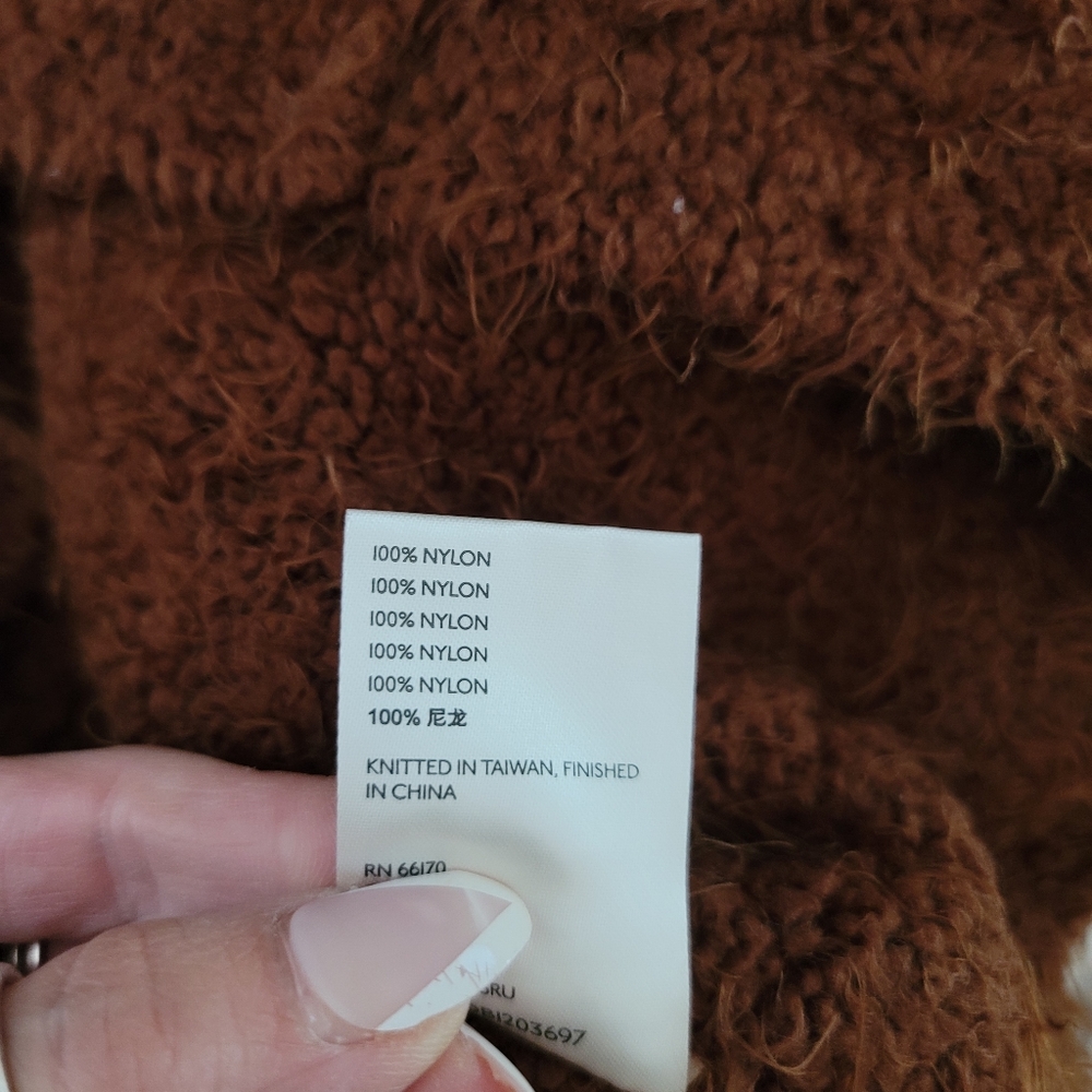 Free people brown v neck fuzzy sweater NWT - Picture 7 of 9